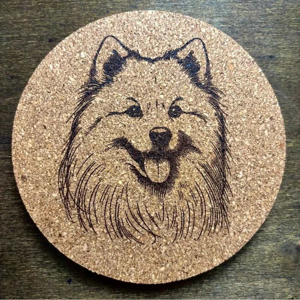 American Eskimo Dog Face Cork Coasters Lot of 16